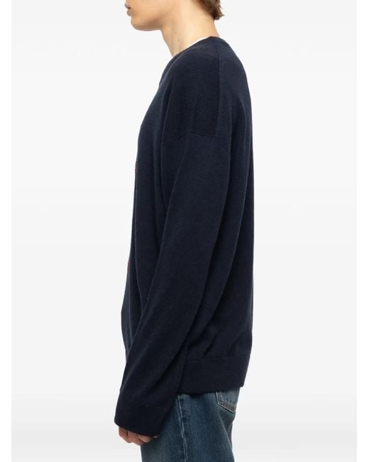 Zadig & Voltaire Blue Marko Crew Neck Jumper for men