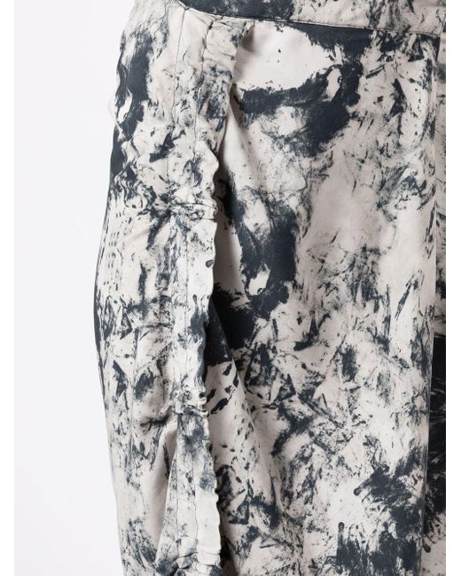 UMA | Raquel Davidowicz White Abstract-print Asymmetric Skirt