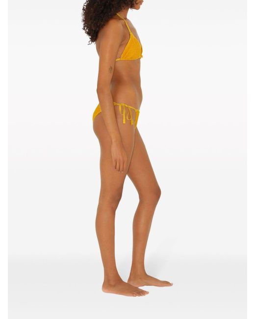Slip bikini con nodo laterale di Burberry in Yellow