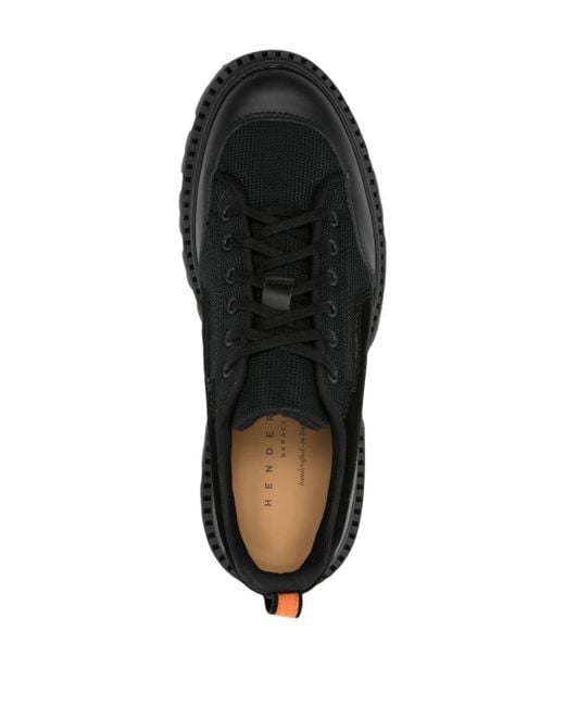 Henderson Black Panelled Lace-up Sneakers for men