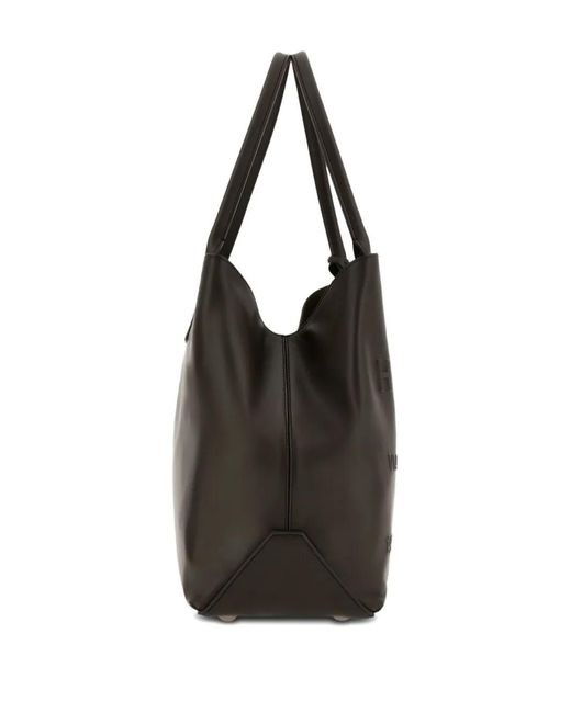 Hogan Black Script Address Medium Tote Bags