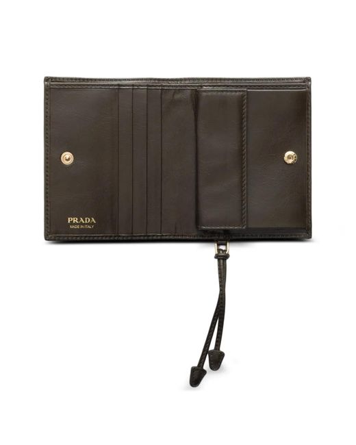 Prada Gray Small Leather Wallet