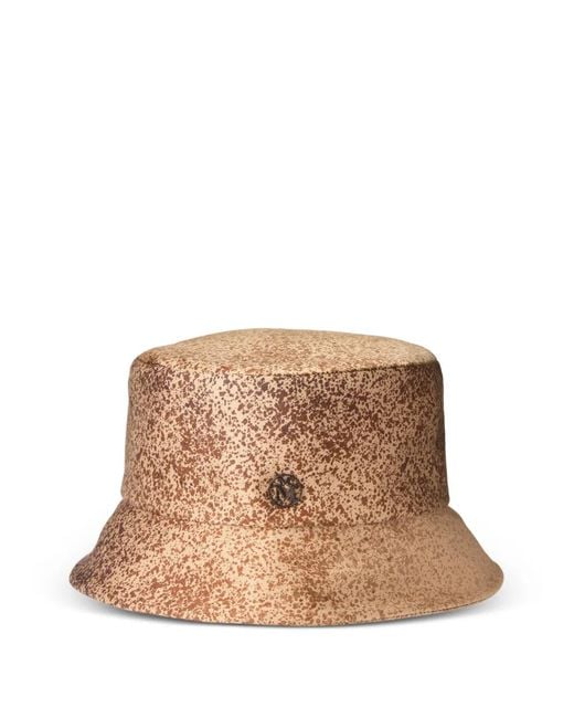 Maison Michel Natural Axel Splatter-Print Bucket Hat
