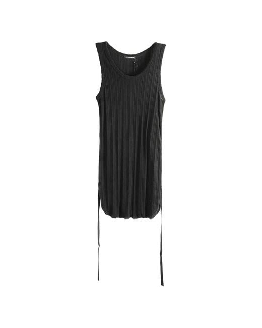 Ann Demeulemeester Black Mara Ribbed Side-Tie Tank Top