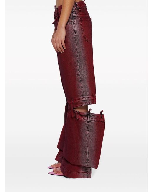 The Attico Red Ashton Cut-Out-Jeans