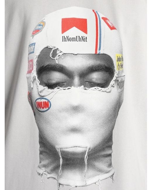 Ih Nom Uh Nit White Graphic-Print Cotton T-Shirt for men