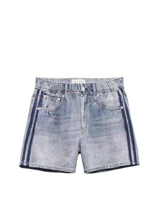 Rag & Bone Blue Miramar Side-Stripe Shorts