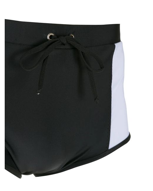 Amir Slama Black Contrasting-Panel Swim Shorts for men