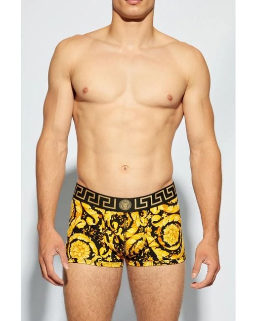 Versace Yellow Patterned Boxers for men