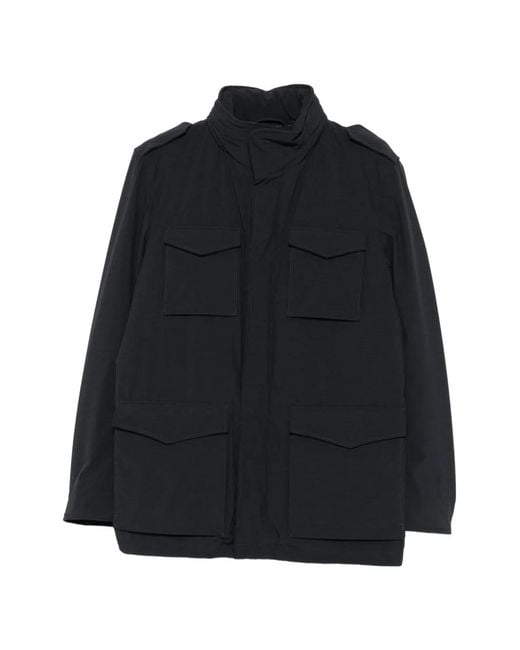 Herno Black Multi-Pocket Coats for men