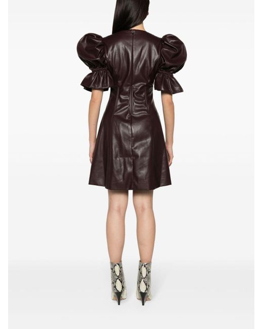 ROTATE BIRGER CHRISTENSEN Black Puff Sleeve Mini Dress - Women's - Polyester/recycled Polyester/polyurethane/spandex/elastane