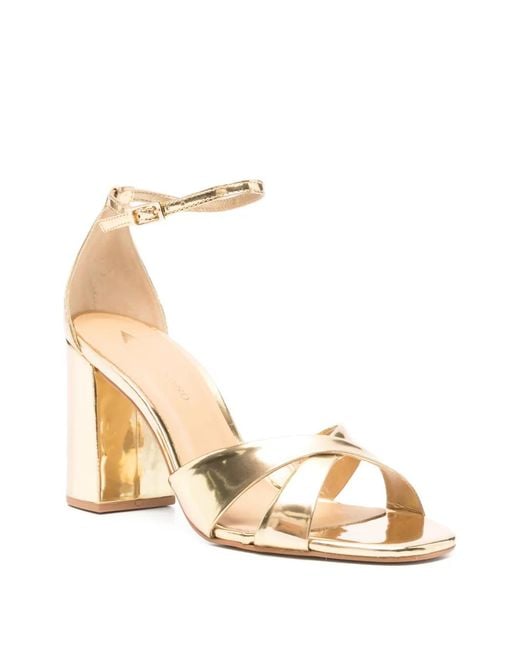 Carrano Metallic Crossover-Strap Sandals