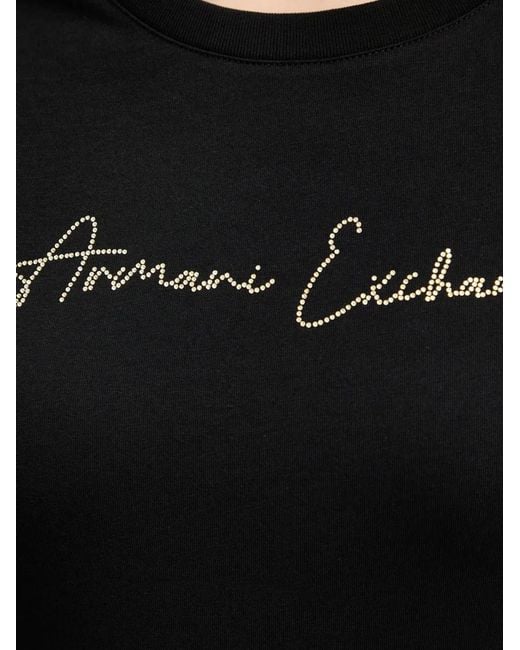 ARMANI EXCHANGE Black Logo-Detail T-Shirt