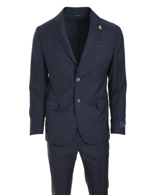 Tombolini Blue Virgin Wool Suit for men