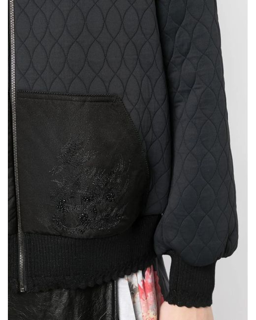 Shiatzy Chen Black Genisis Quilted Embroidered Jacket
