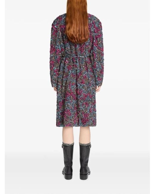 Dries Van Noten Blue Embroidered Coat
