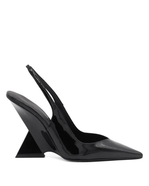 The Attico Black Cheope Patent Leather Slingback Pumps