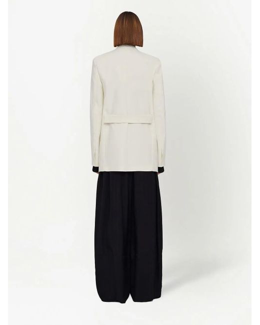 Jil Sander Black Ruffle-Trim Long-Sleeved Shirt
