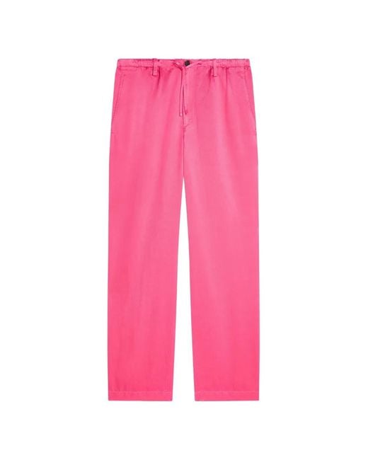 Dries Van Noten Pink Drawstring Trousers for men