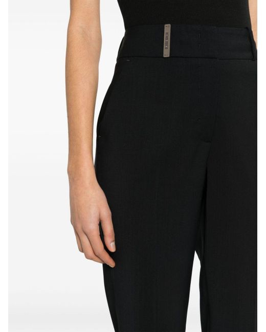 Peserico Black Pressed-crease Tailored Trousers