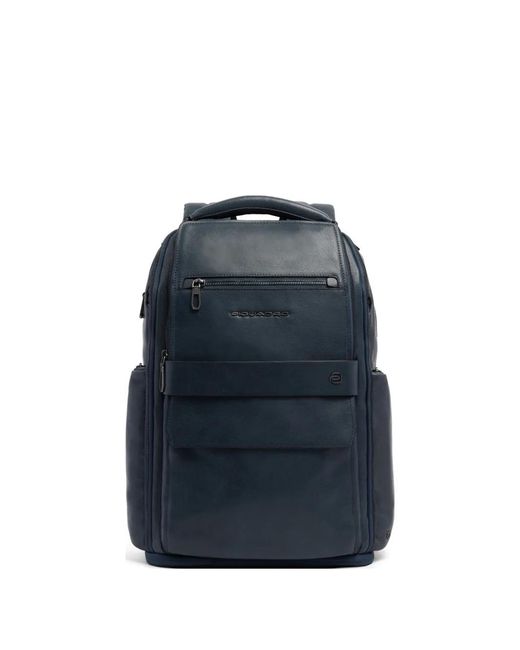 Piquadro Blue Commute Leather Backpack for men