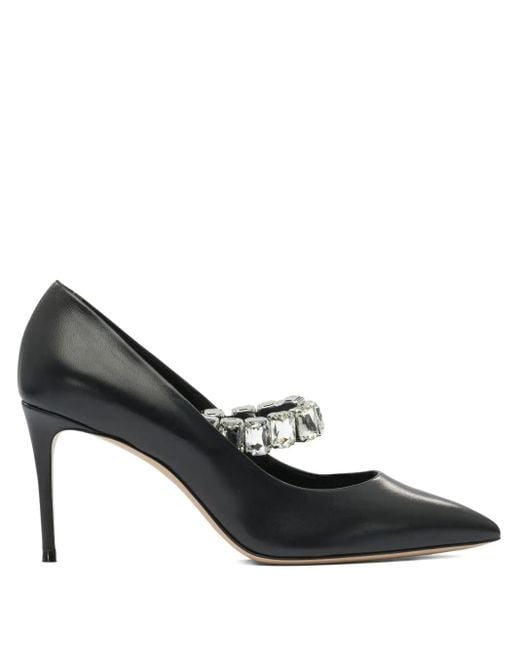 Pumps A Punta Con Cristalli 100Mm di Casadei in Black