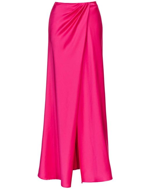 Pinko Pink Draped Front-slit Maxi Skirt