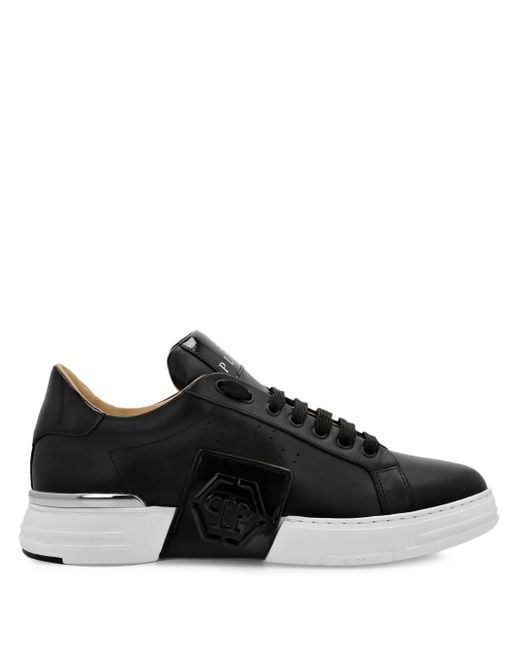 Zapatillas con cordones y aplique del logo Philipp Plein de color Black