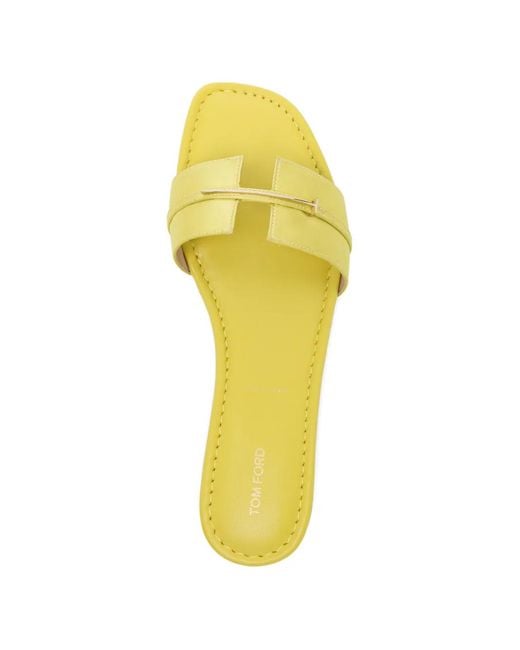 Tom Ford Yellow Logo Sandals