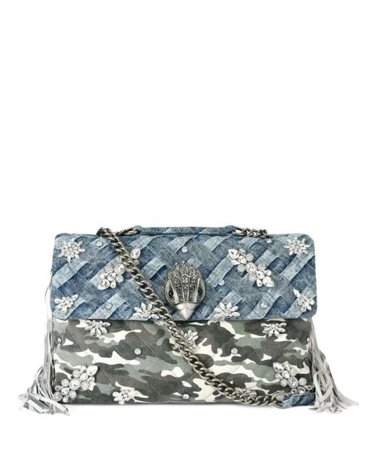 Kurt Geiger Gray Xxl Kensington Crystal-Embellished Shoulder Bag