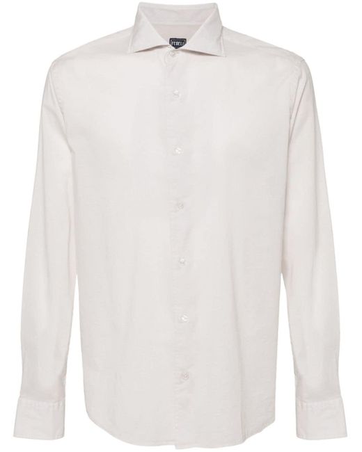 Fedeli White Long-sleeves Cotton Shirt for men