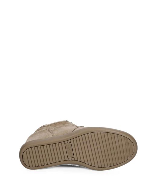DKNY Brown Wedge-Heel Logo-Print Sneakers