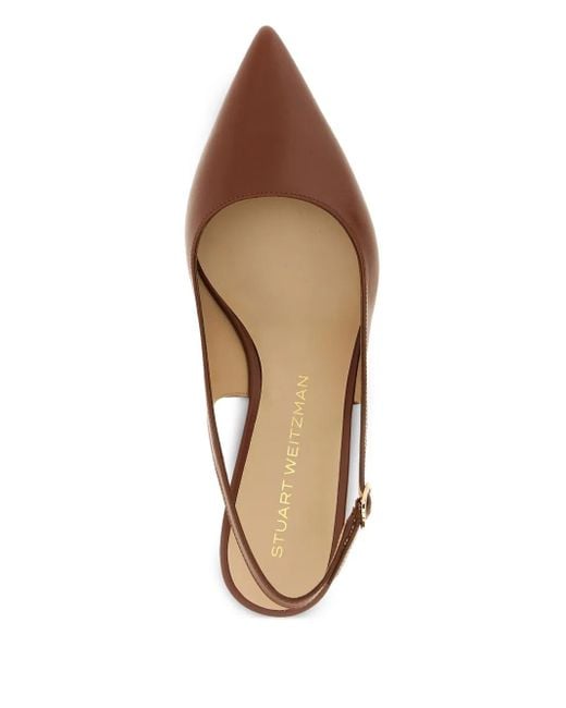 Stuart Weitzman Brown Spitze Slingback-Pumps 35mm