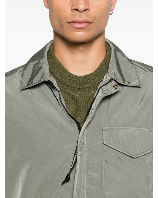 C P Company Gray Chest-Pocket Shirt Jacket for men