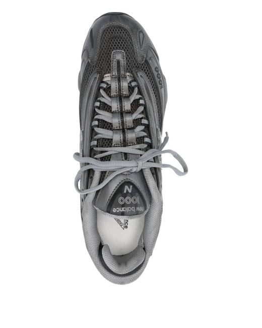 New Balance Gray 1000 Mesh-Panels Sneakers
