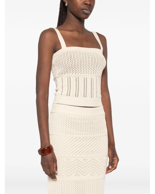 Max Mara White Open Stitch Top