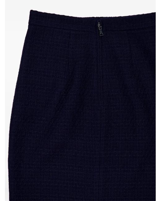 Roland Mouret Blue Boucle Midi Skirt