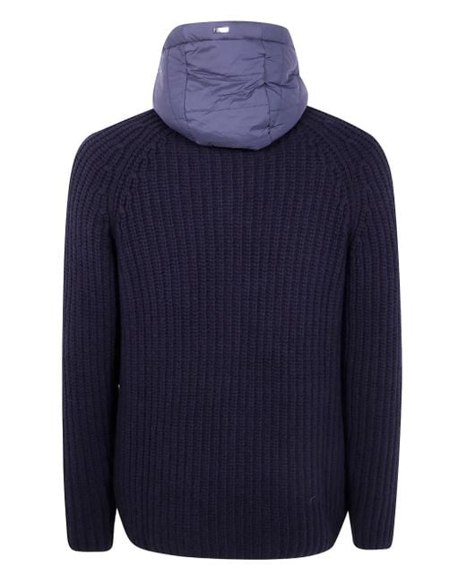 Herno Blue Wool Bomber Jacket for men
