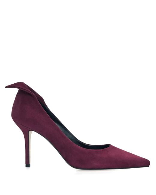 SMILING SHOES Purple 80Mm Nala Suede Pumps