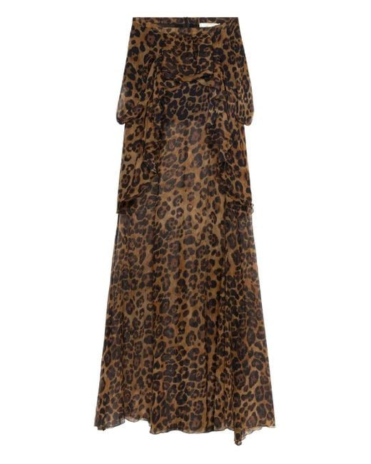 Falda estampada con volantes Blumarine de color Brown