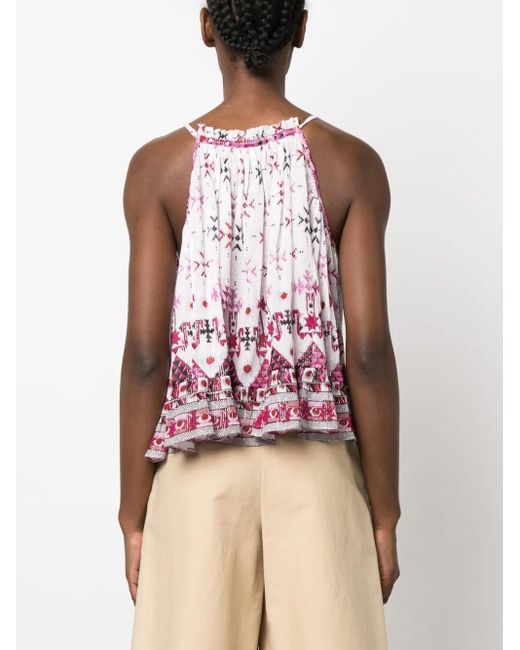 Isabel Marant Red Fabino Graphic-Print Top