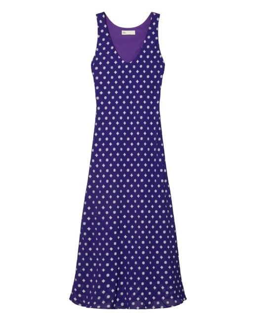 Tory Burch Jurk Met Stippen in het Purple