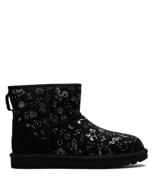 Ugg Black Classic Mini "Zodiac