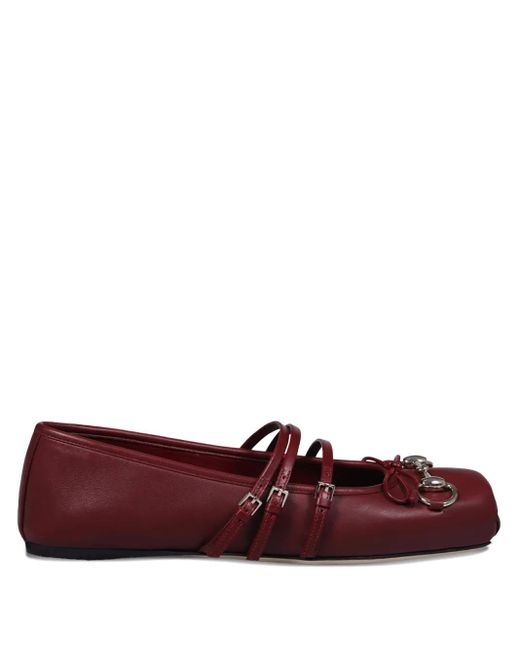 Gucci Red Horsebit Damenballerina, Grösse