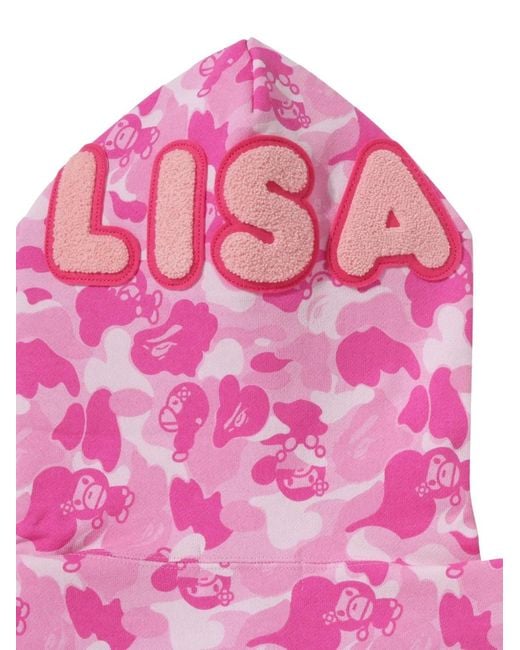 A Bathing Ape Pink Full-Zip Camouflage-Print Hoodie