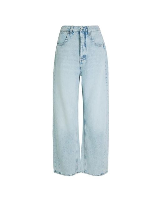 Free People Blue Truro Wide-Leg Jeans