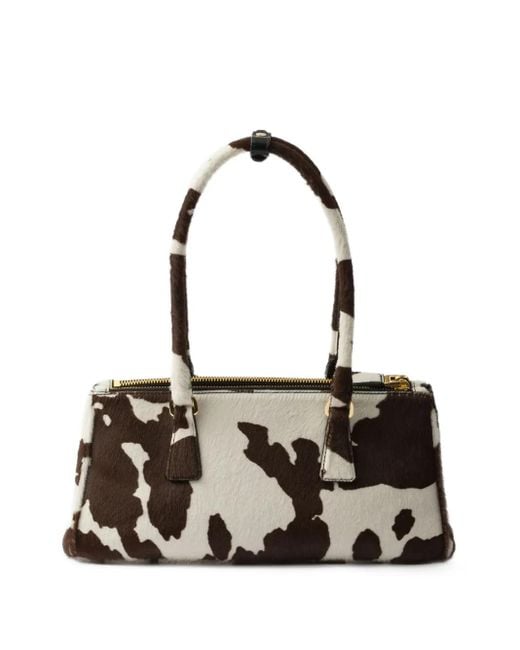 Prada White Medium Galleria Printed Tote Bag
