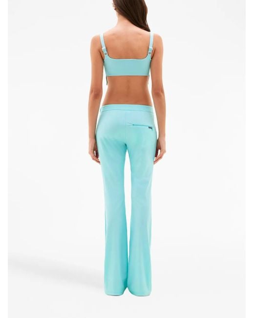 Courreges Blue Low-Rise Flared Trousers