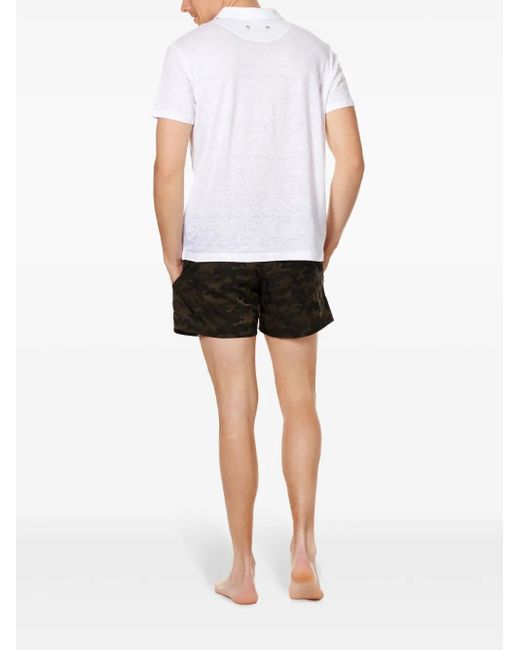 Vilebrequin White Pyramid Linen Polo Shirt for men