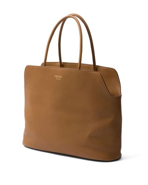 Borsa Tote Grande di Prada in Brown